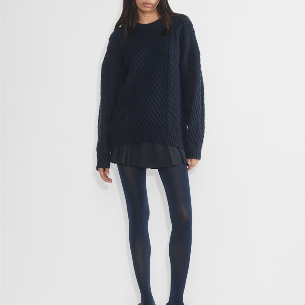 Sunday Best Navy Cable Knit Sweater
